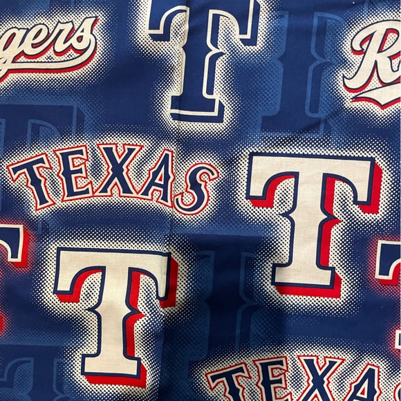 Texas Rangers Blue BBQ Apron Large Print Pattern - Picture 2 of 3